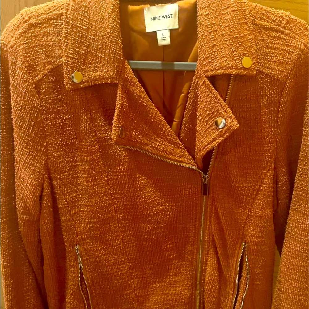 Nine West Women's Bold Orange Teddy Jacket